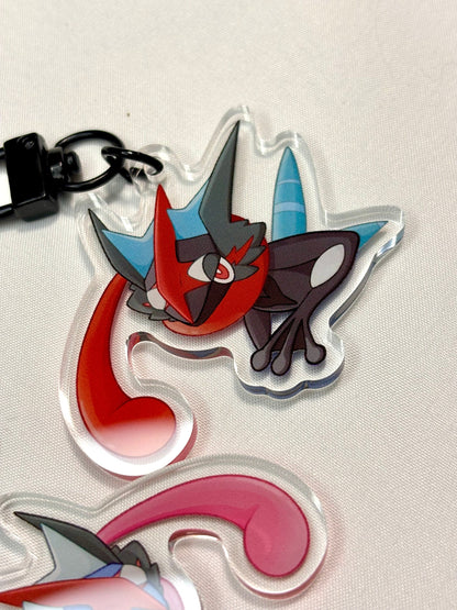 Double-sided Shiny Ash Starter Fanart Acrylic Keychain