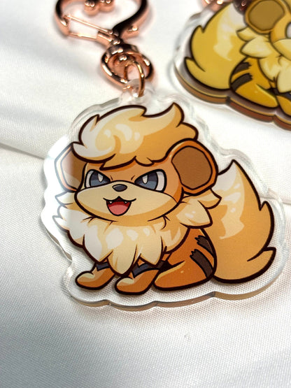 Fluffy Fire Dog Keychain Charm | Fanart