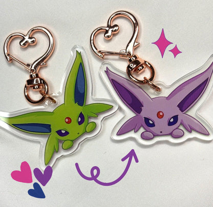 Vee Fanart Acrylic Keychain | Shiny Double-Sided Eeveelution Charm