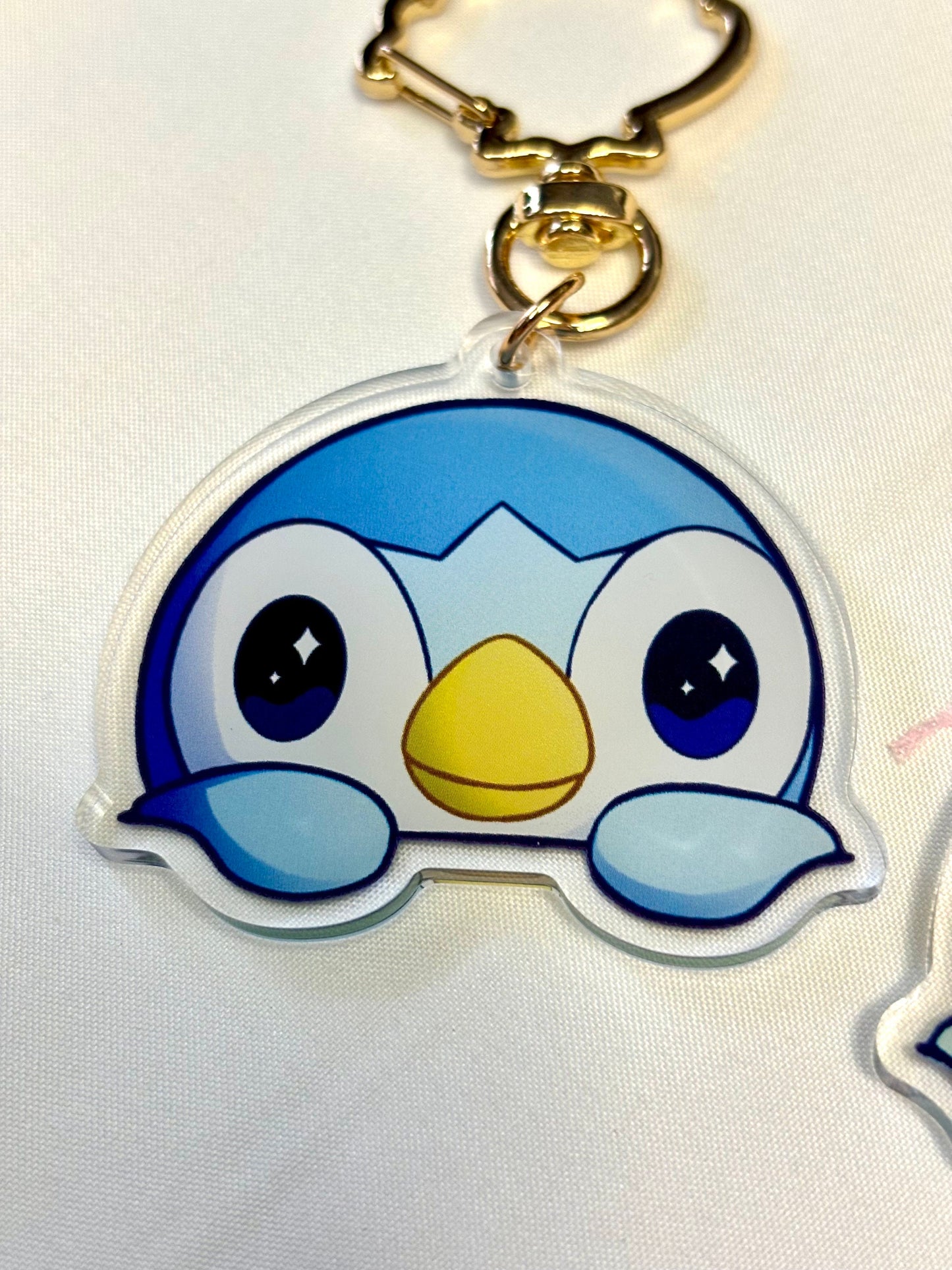 Water Starter Acrylic Keychain: Peeking Shiny Video Game Charm