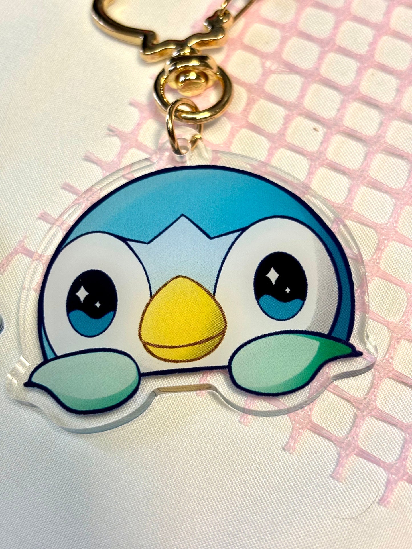 Water Starter Acrylic Keychain: Peeking Shiny Video Game Charm