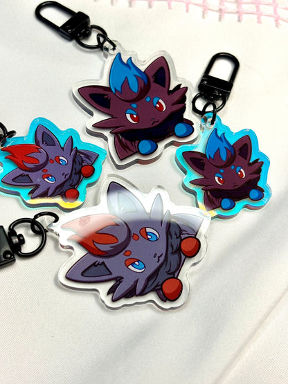 Peeking 2” Double-sided Shiny Shapeshifter Fanart Acrylic Keychain Charm