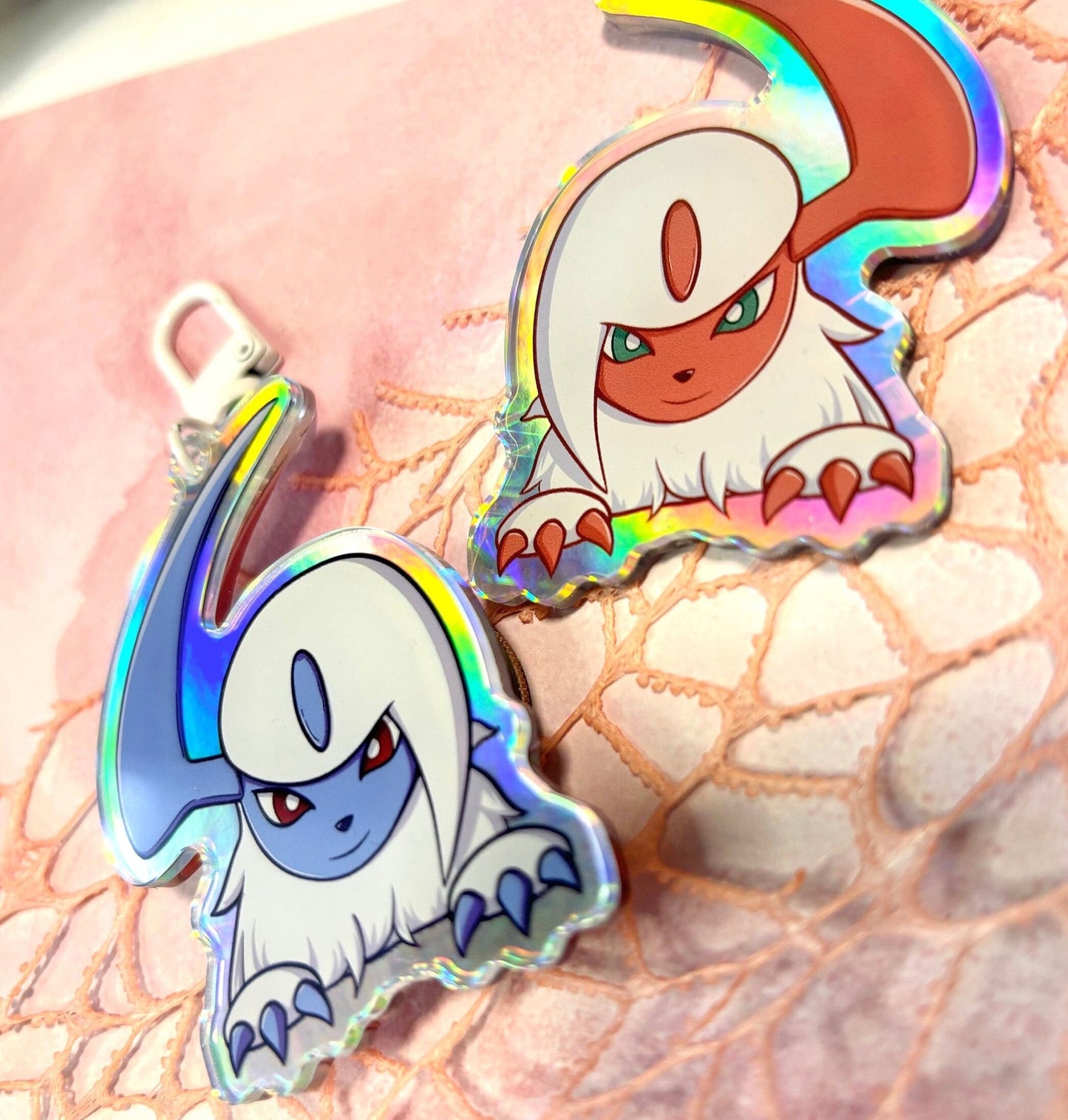 Double-sided Shiny Disaster Dog Keychain Charm | Fanart