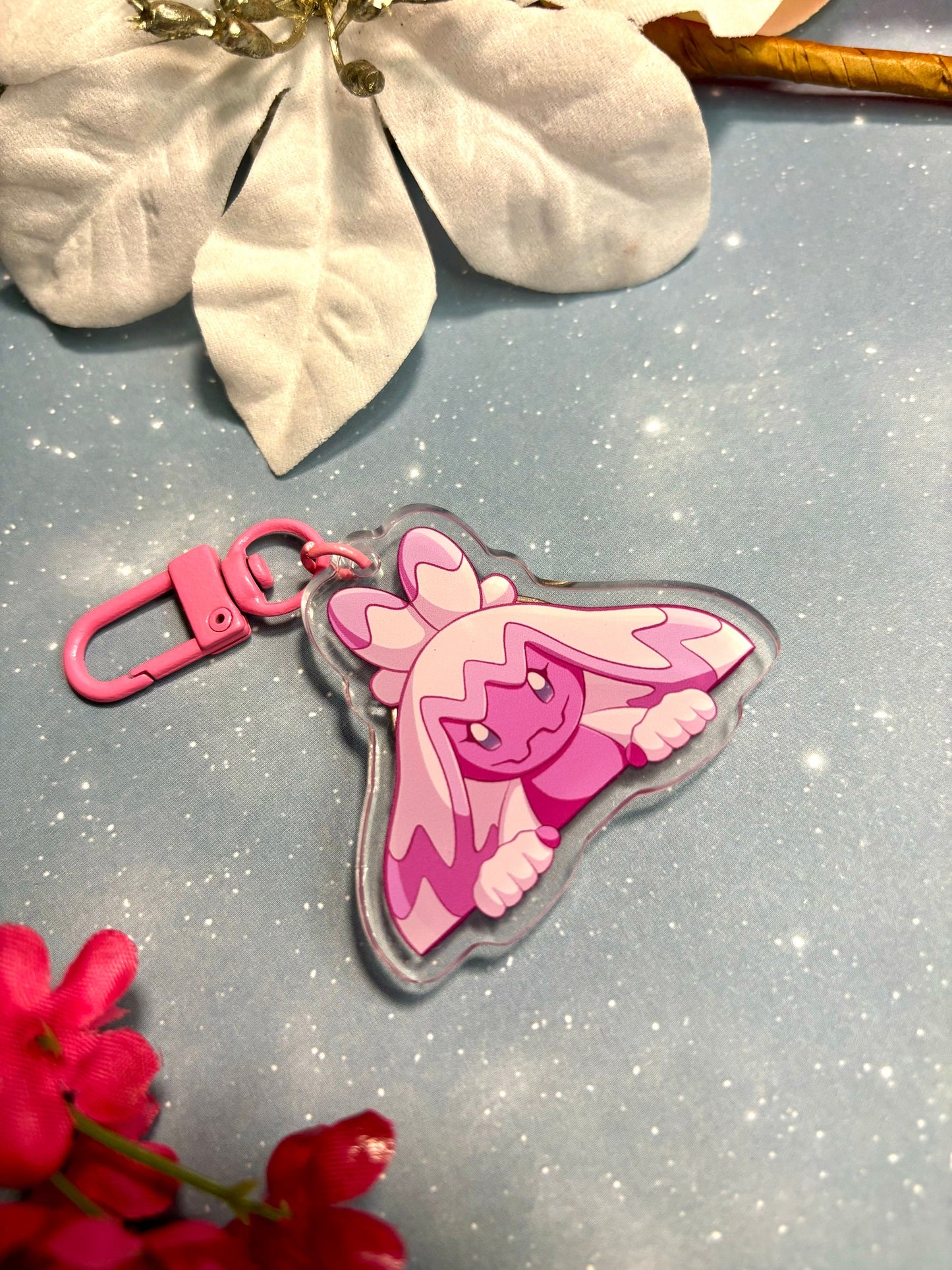 Peeking Charm | 2” Hammer Mon Fanart Acrylic Keychain Pink