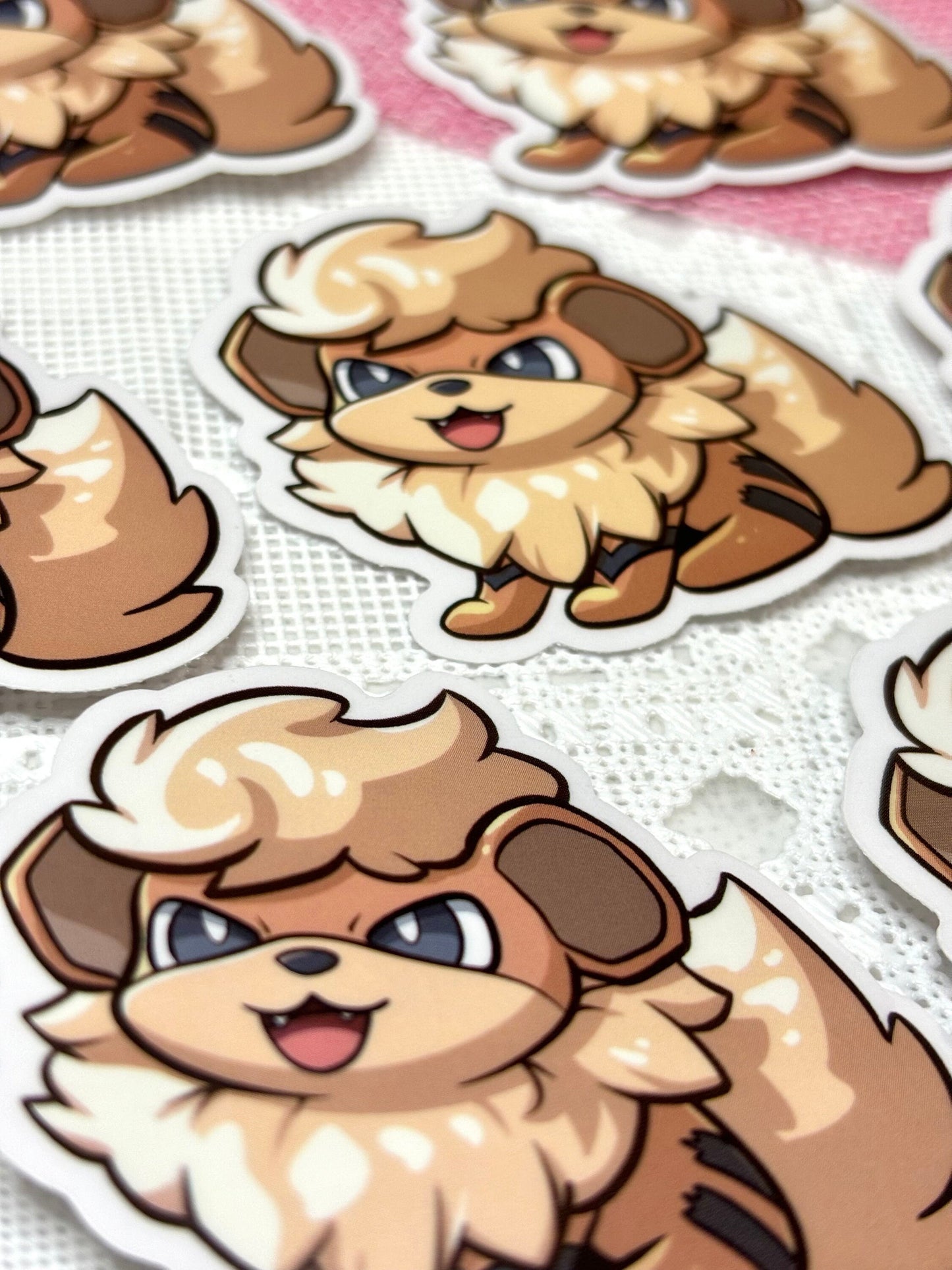 Fire Dog Fanart Sticker | 3" Vinyl Decal - Holo & Glitter Options