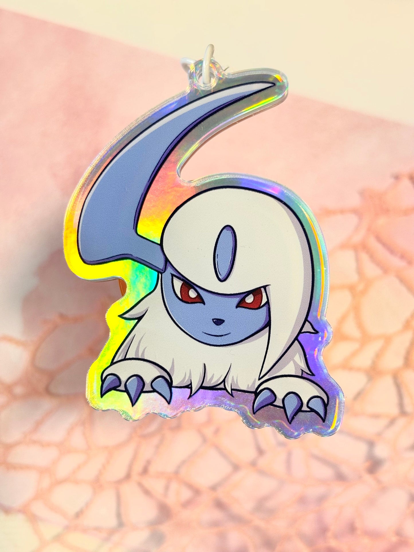 Double-sided Shiny Disaster Dog Keychain Charm | Fanart