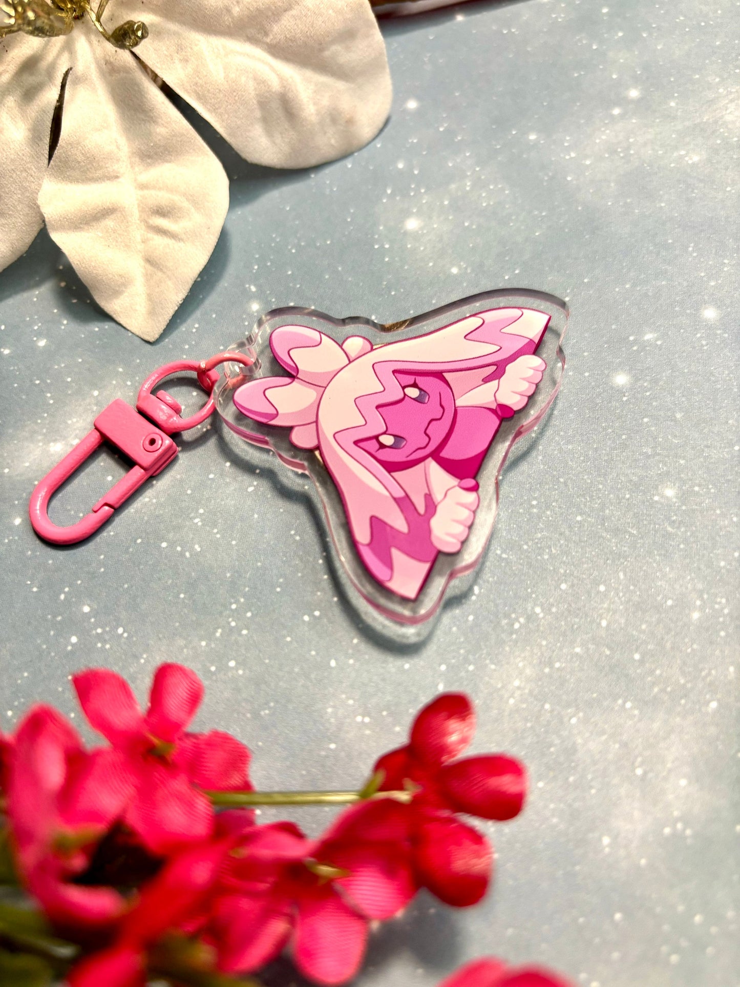 Peeking Charm | 2” Hammer Mon Fanart Acrylic Keychain Pink