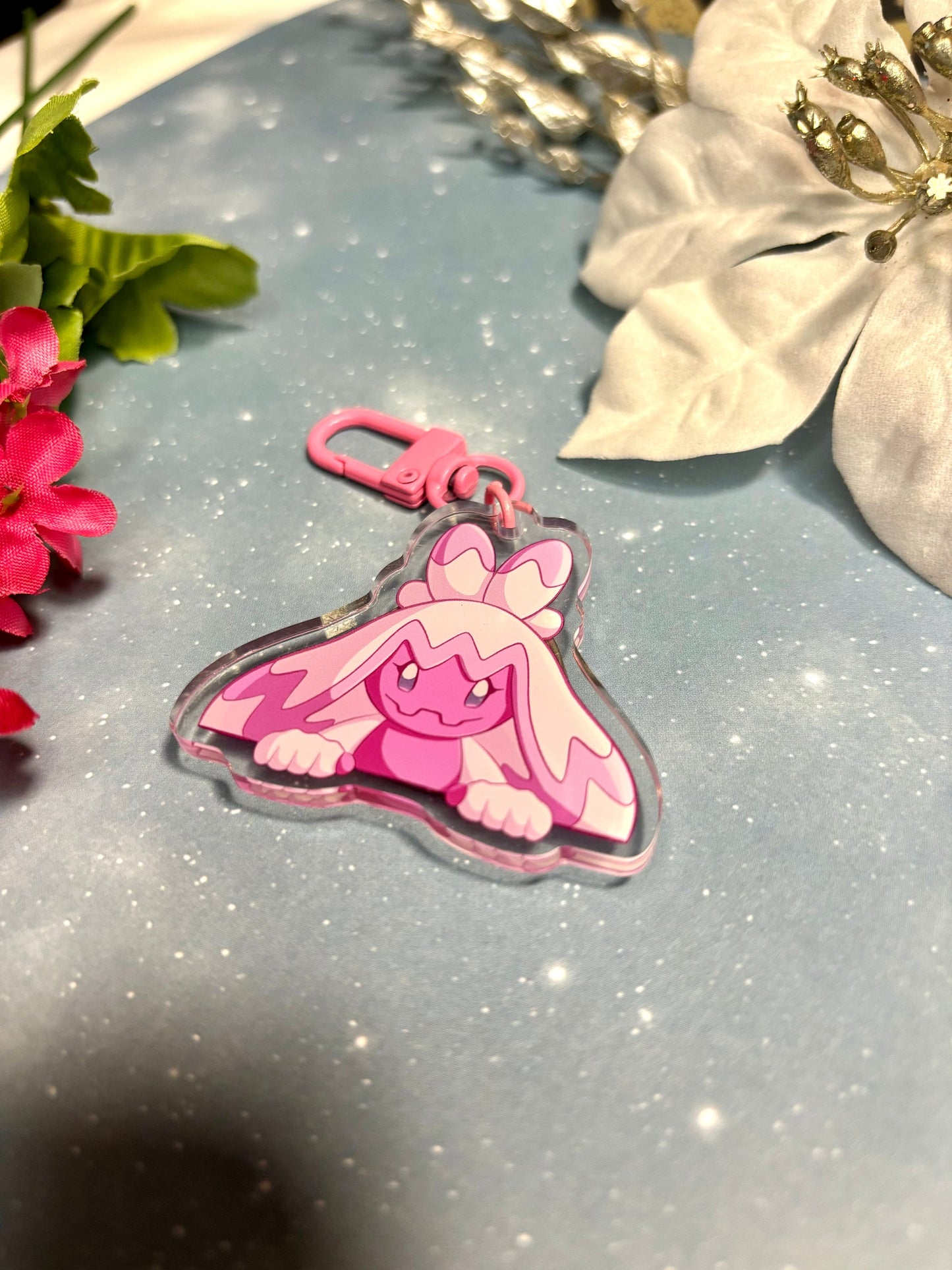 Peeking Charm | 2” Hammer Mon Fanart Acrylic Keychain Pink