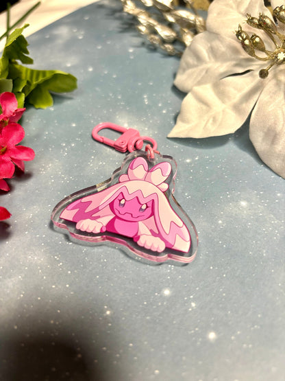 Peeking Charm | 2” Hammer Mon Fanart Acrylic Keychain Pink