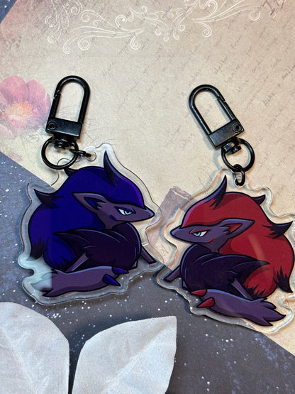 Shiny Peeking Double-sided Werewolf Fanart Acrylic Keychain Charm
