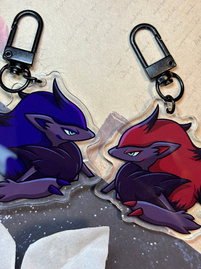 Shiny Peeking Double-sided Werewolf Fanart Acrylic Keychain Charm