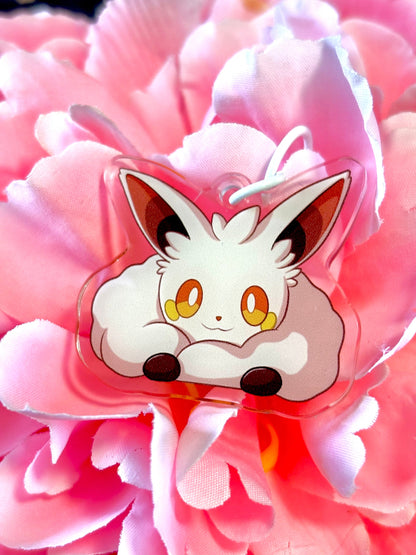 Palworld Fanart: Glitter Epoxy Acrylic Keychain - Chillet Cremis