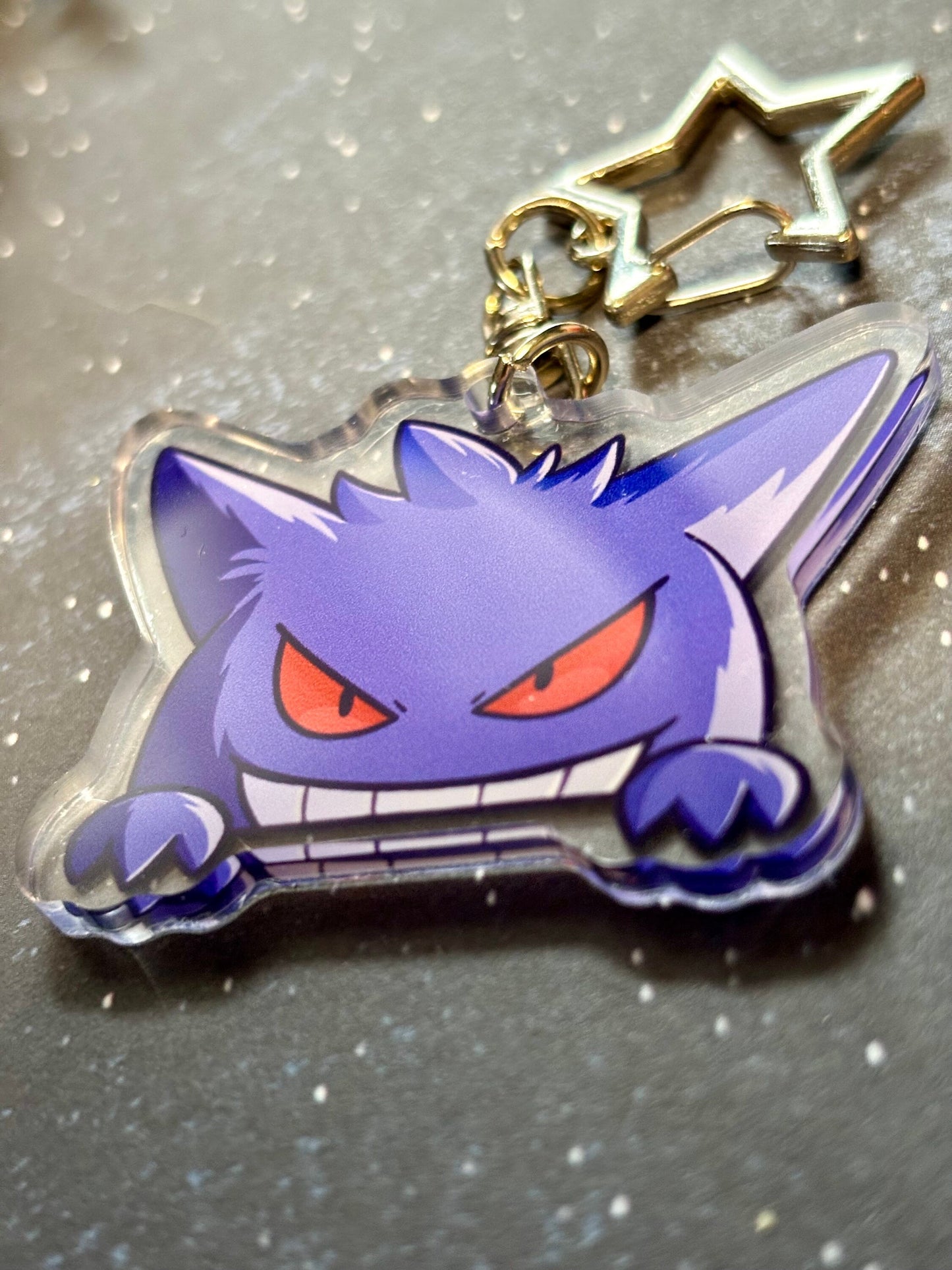 Double-sided Shiny Gengar Fanart 2 Inch Acrylic Keychain Charm