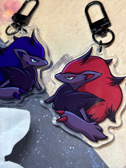 Shiny Peeking Double-sided Werewolf Fanart Acrylic Keychain Charm