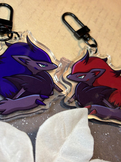 Shiny Peeking Double-sided Werewolf Fanart Acrylic Keychain Charm