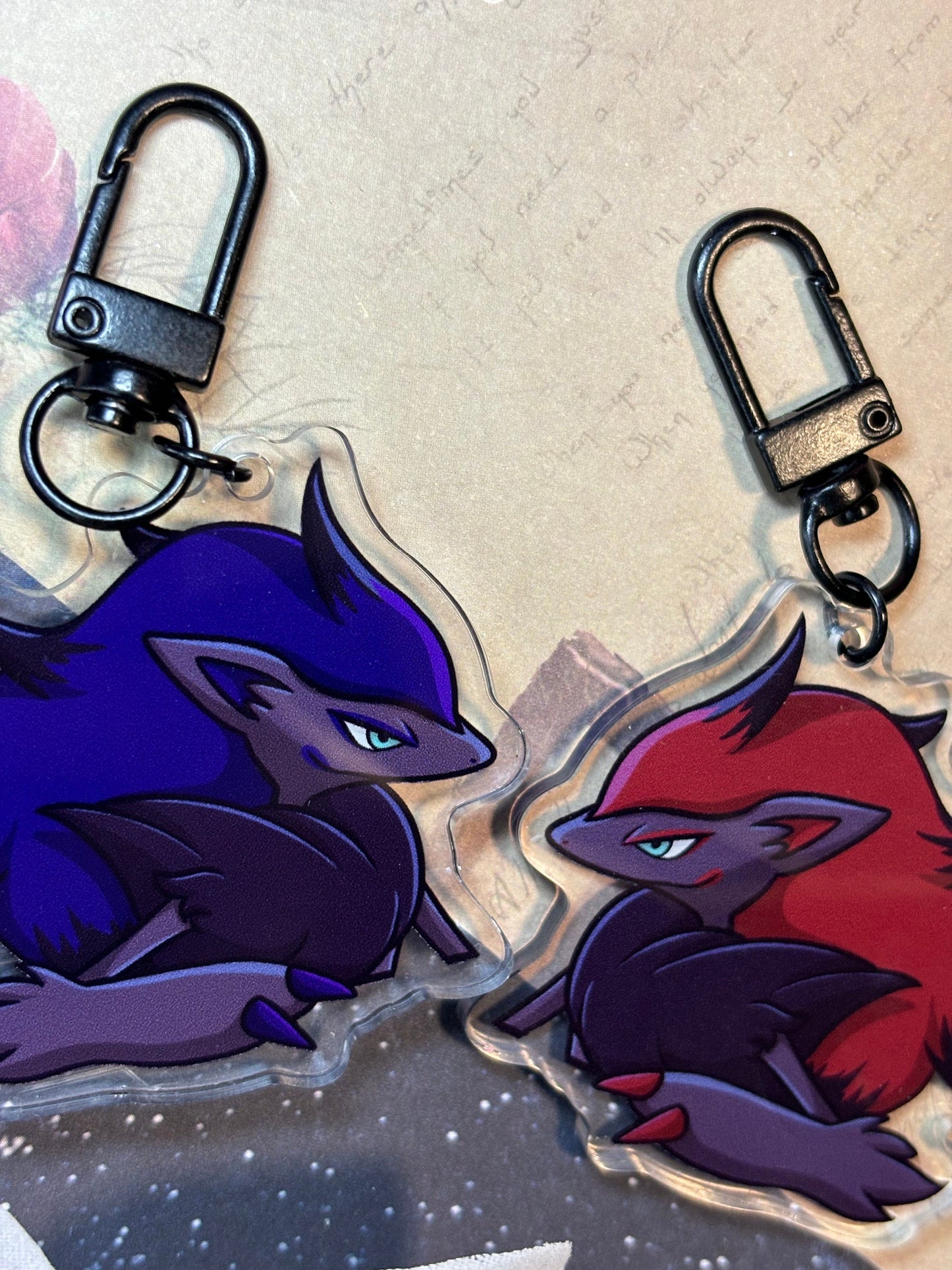 Shiny Peeking Double-sided Werewolf Fanart Acrylic Keychain Charm