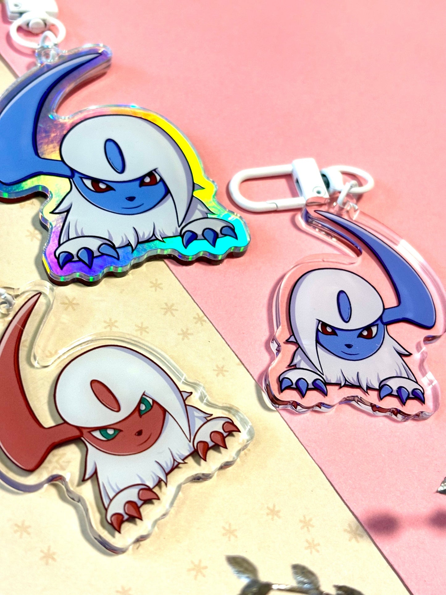 Double-sided Shiny Disaster Dog Keychain Charm | Fanart