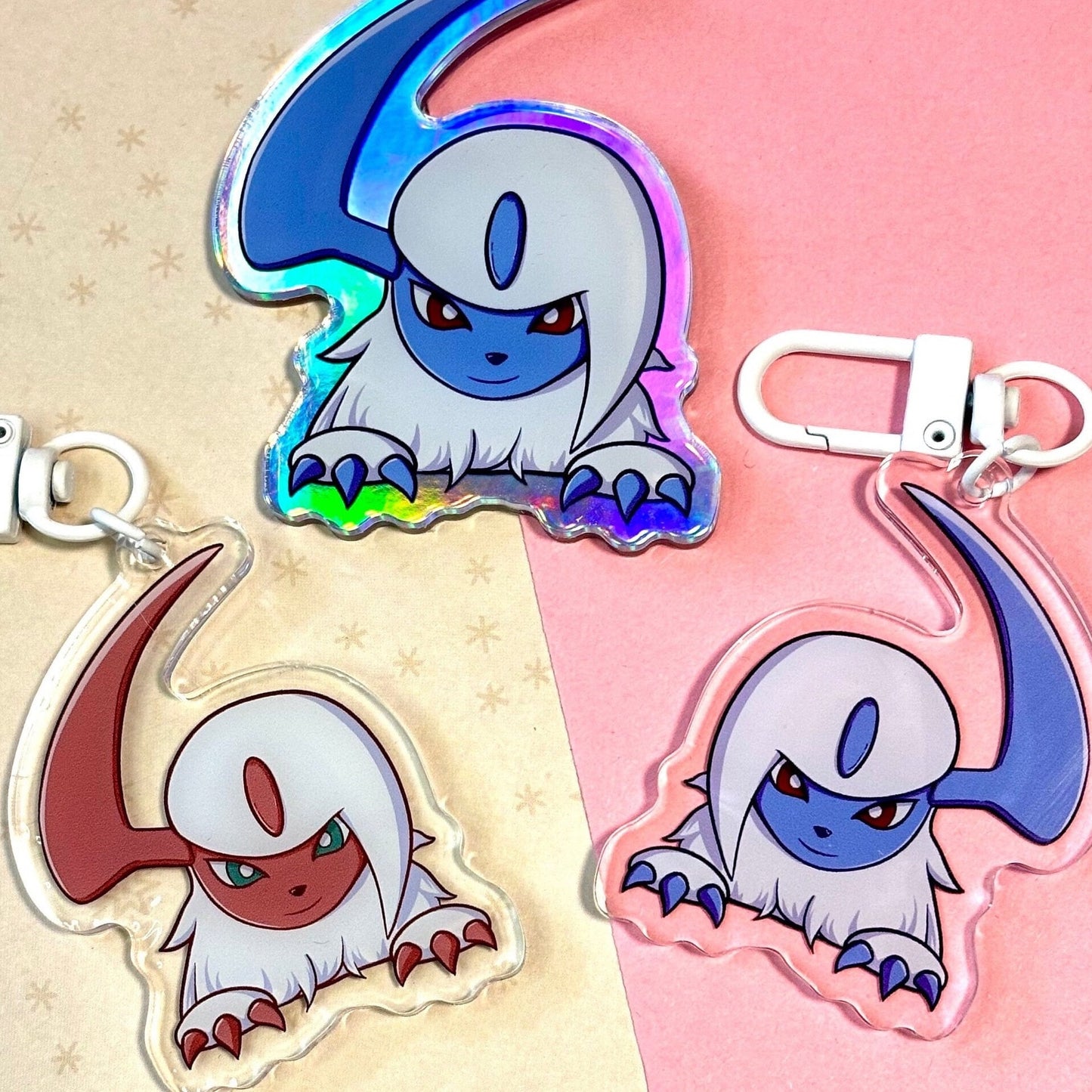 Double-sided Shiny Disaster Dog Keychain Charm | Fanart