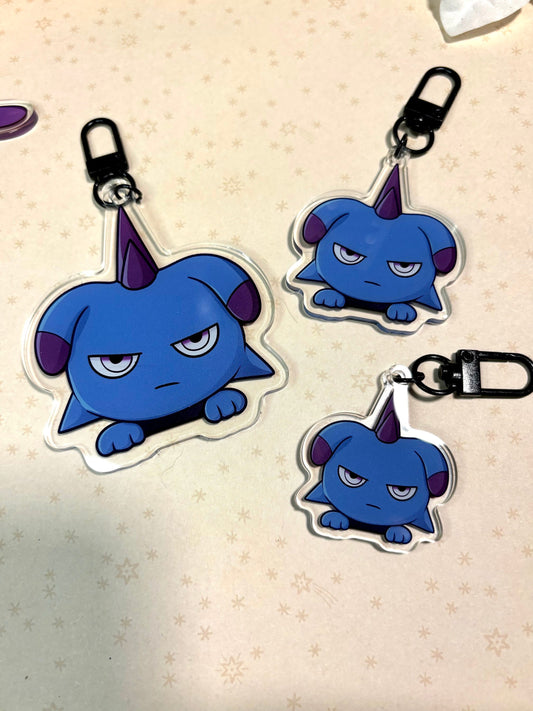 Palworld Fanart: Glitter Epoxy Acrylic Keychain - Chillet Cremis