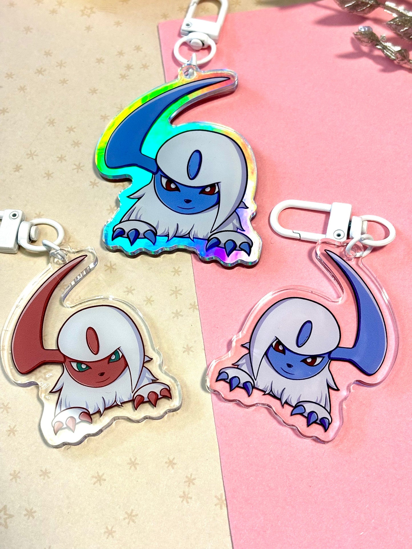 Double-sided Shiny Disaster Dog Keychain Charm | Fanart