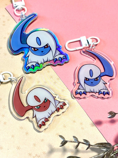 Double-sided Shiny Disaster Dog Keychain Charm | Fanart