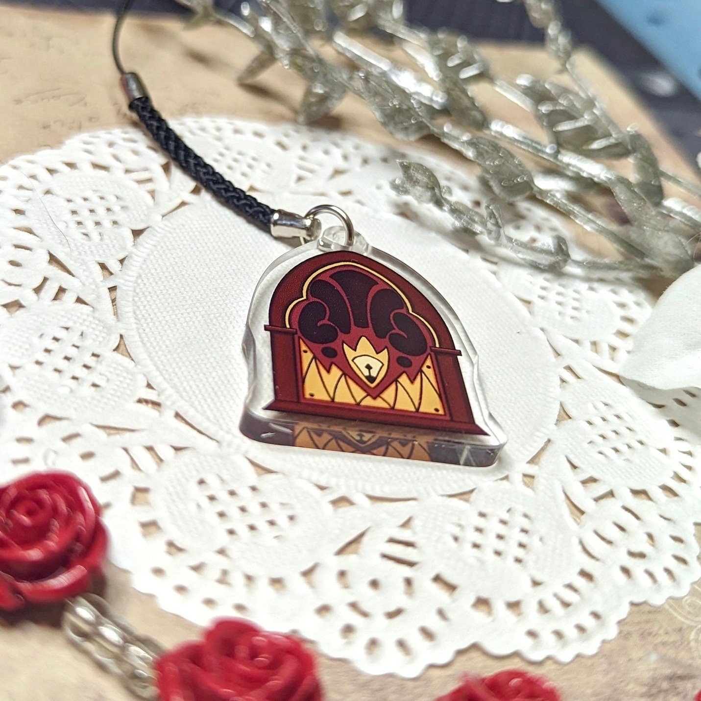 Radio Demon Phone Charm | Alastor 1” Double-Sided Acrylic with Phone Strap