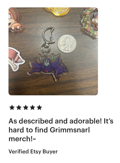 Double-sided Shiny Grimmsnarl Fanart Keychain | 2” Charm