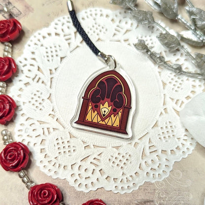 Radio Demon Phone Charm | Alastor 1” Double-Sided Acrylic with Phone Strap