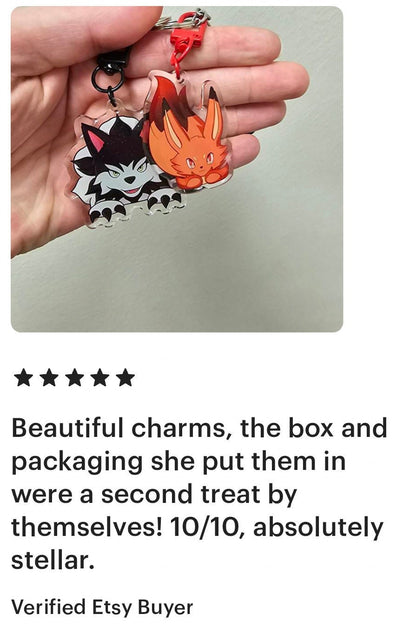 Palworld Fanart: Glitter Epoxy Acrylic Keychain - Chillet Cremis