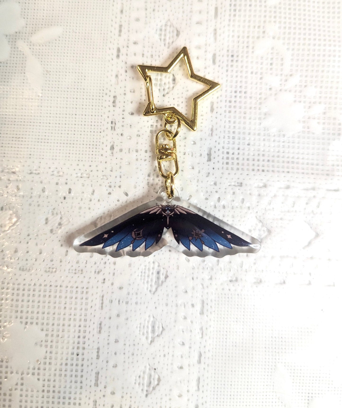 Wind Glider Genshin Impact Keychain: 2" Epoxy Charm with Gold Star Clasp