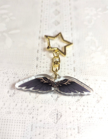 Wind Glider Genshin Impact Keychain: 2" Epoxy Charm with Gold Star Clasp