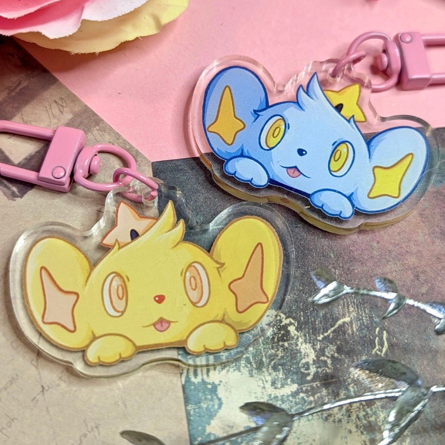 Peeking Charm | 2” Electric Lion Acrylic Keychain | Shiny Video Game Fanart