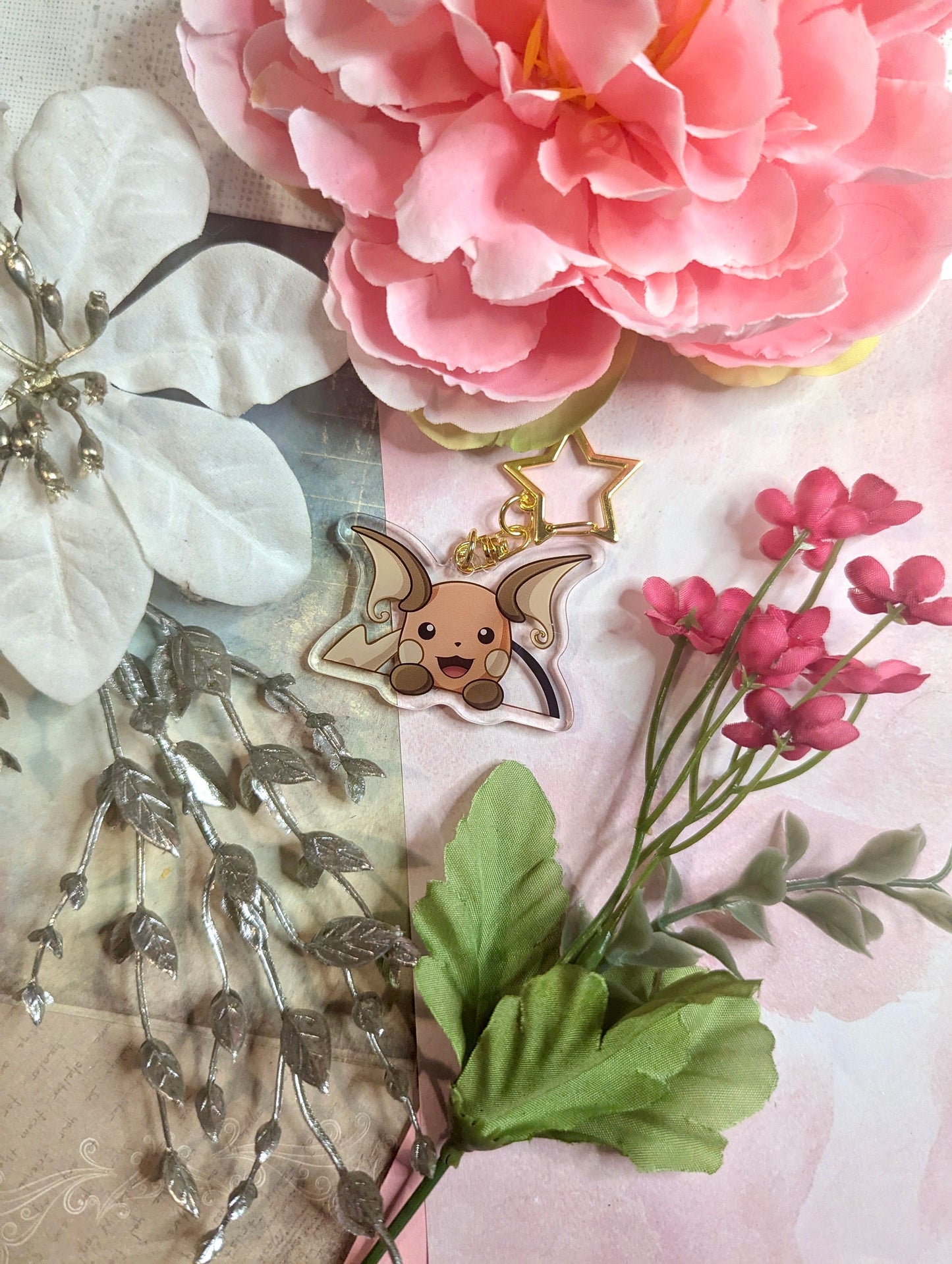 Double-sided Shiny Electric Rat Fanart Keychain | 2” Acrylic Charm