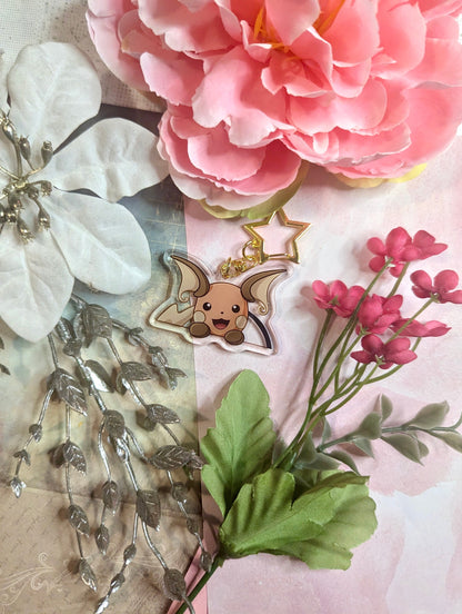 Double-sided Shiny Electric Rat Fanart Keychain | 2” Acrylic Charm