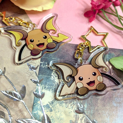 Double-sided Shiny Electric Rat Fanart Keychain | 2” Acrylic Charm