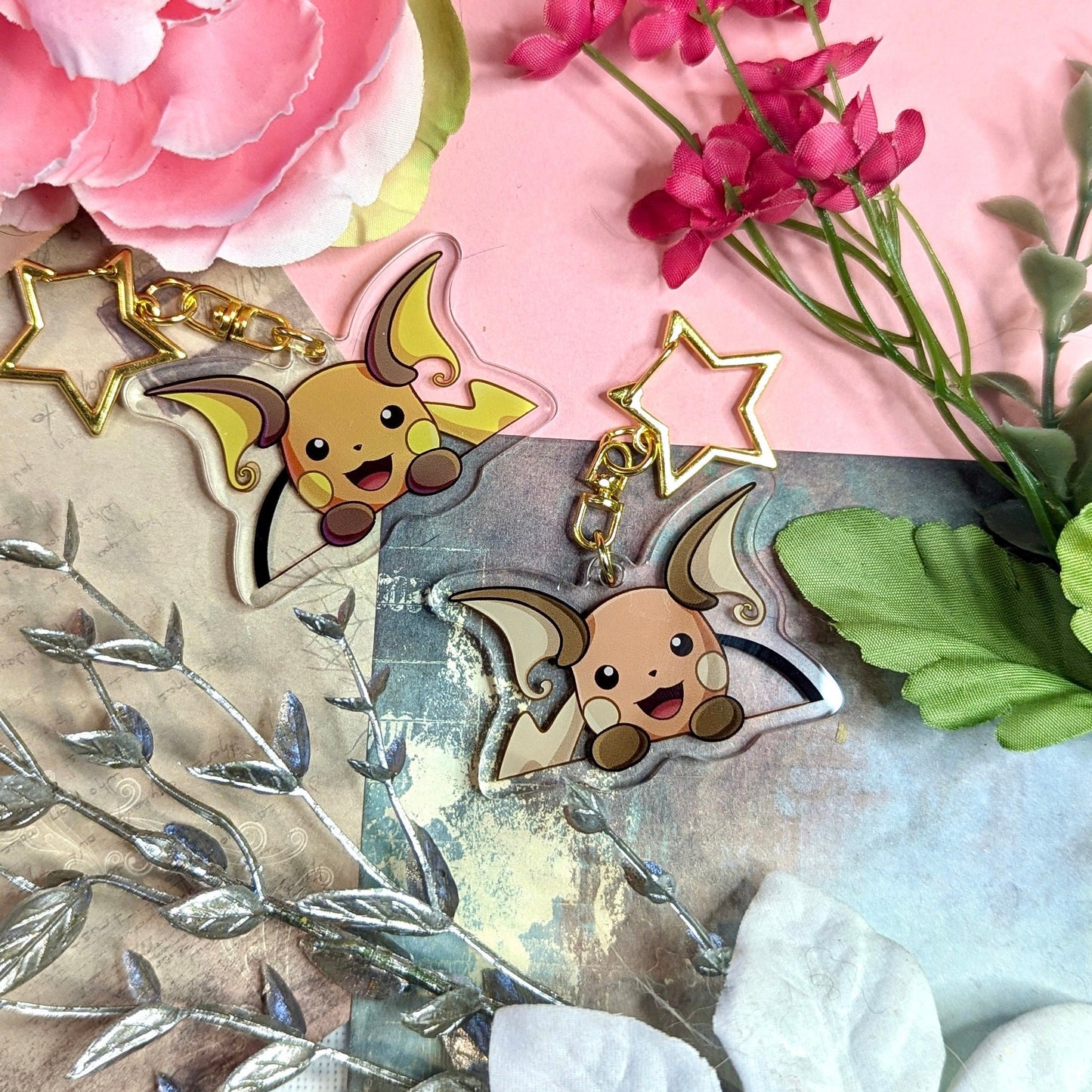 Double-sided Shiny Electric Rat Fanart Keychain | 2” Acrylic Charm