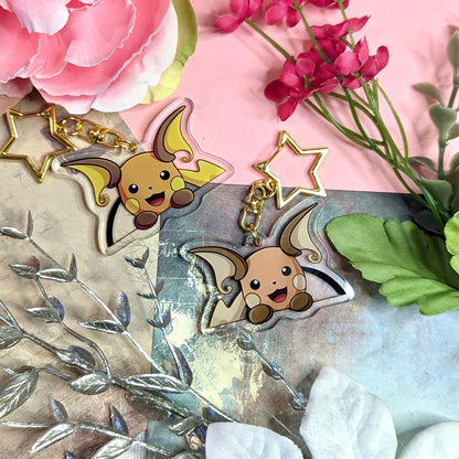 Double-sided Shiny Electric Rat Fanart Keychain | 2” Acrylic Charm