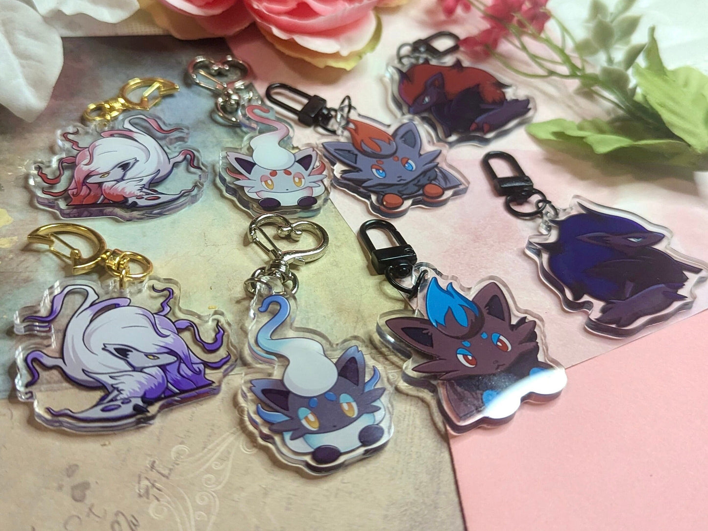 Peeking 2” Double-sided Shiny Shapeshifter Fanart Acrylic Keychain Charm