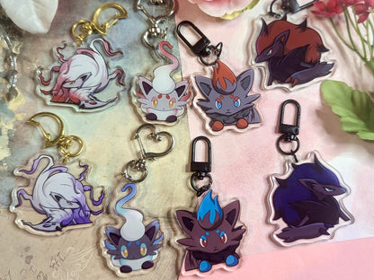 Shiny Peeking Double-sided Werewolf Fanart Acrylic Keychain Charm