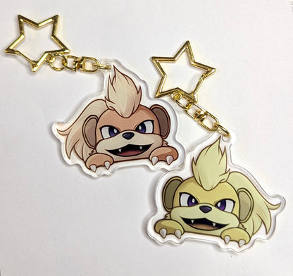 Peeking Shiny Double-sided Fire Dog Fanart Acrylic Keychain | Cute Videogame 2 Inch Charms for Fans