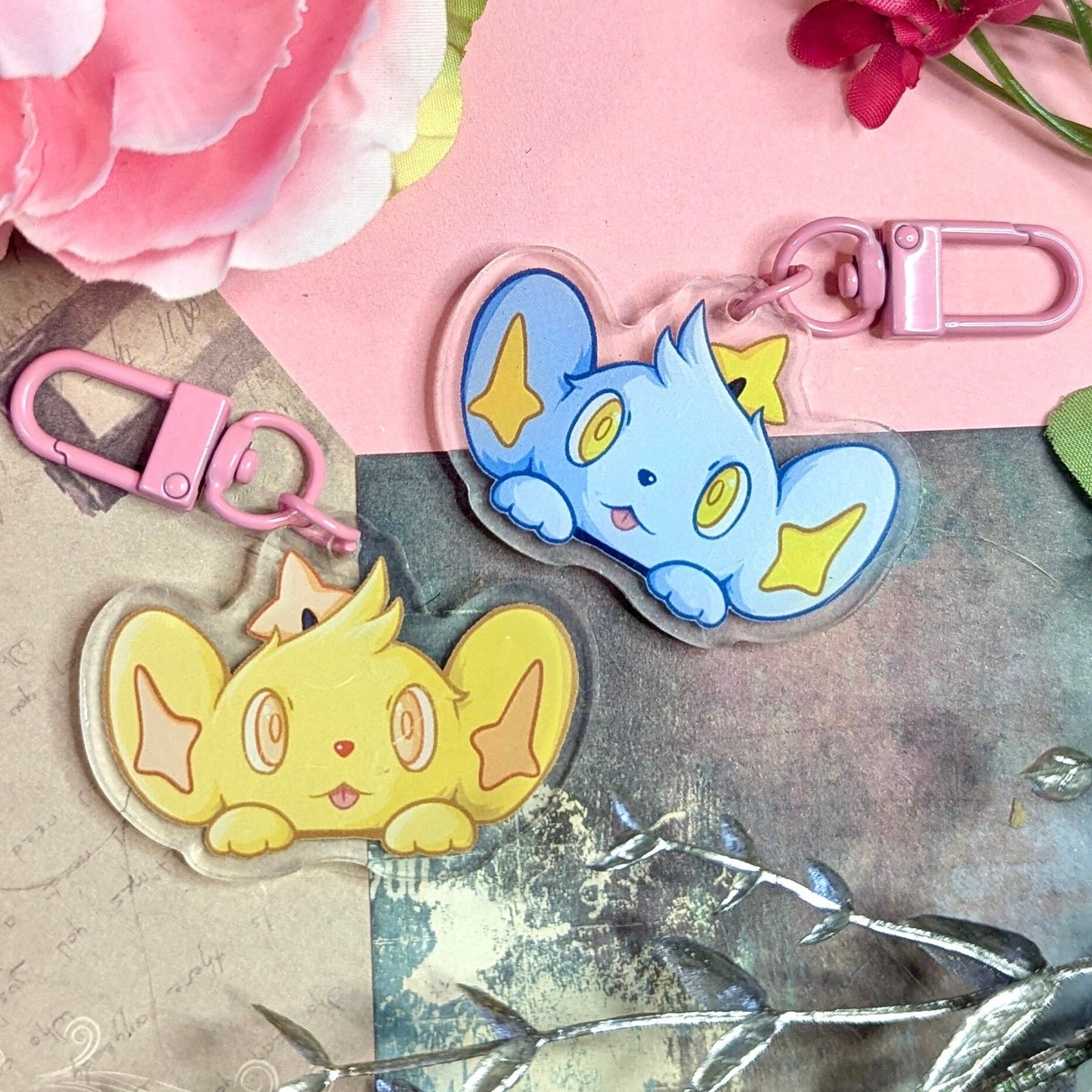 Peeking Charm | 2” Electric Lion Acrylic Keychain | Shiny Video Game Fanart