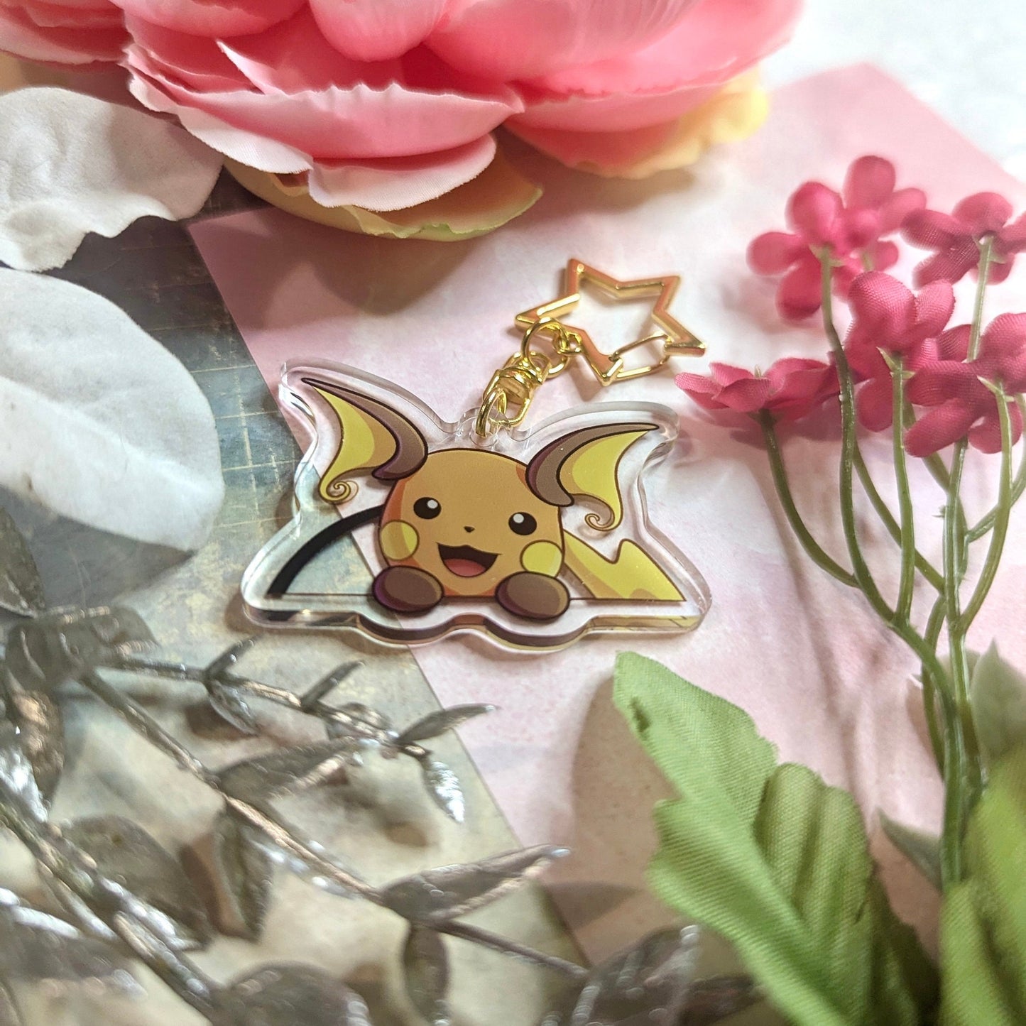 Double-sided Shiny Electric Rat Fanart Keychain | 2” Acrylic Charm