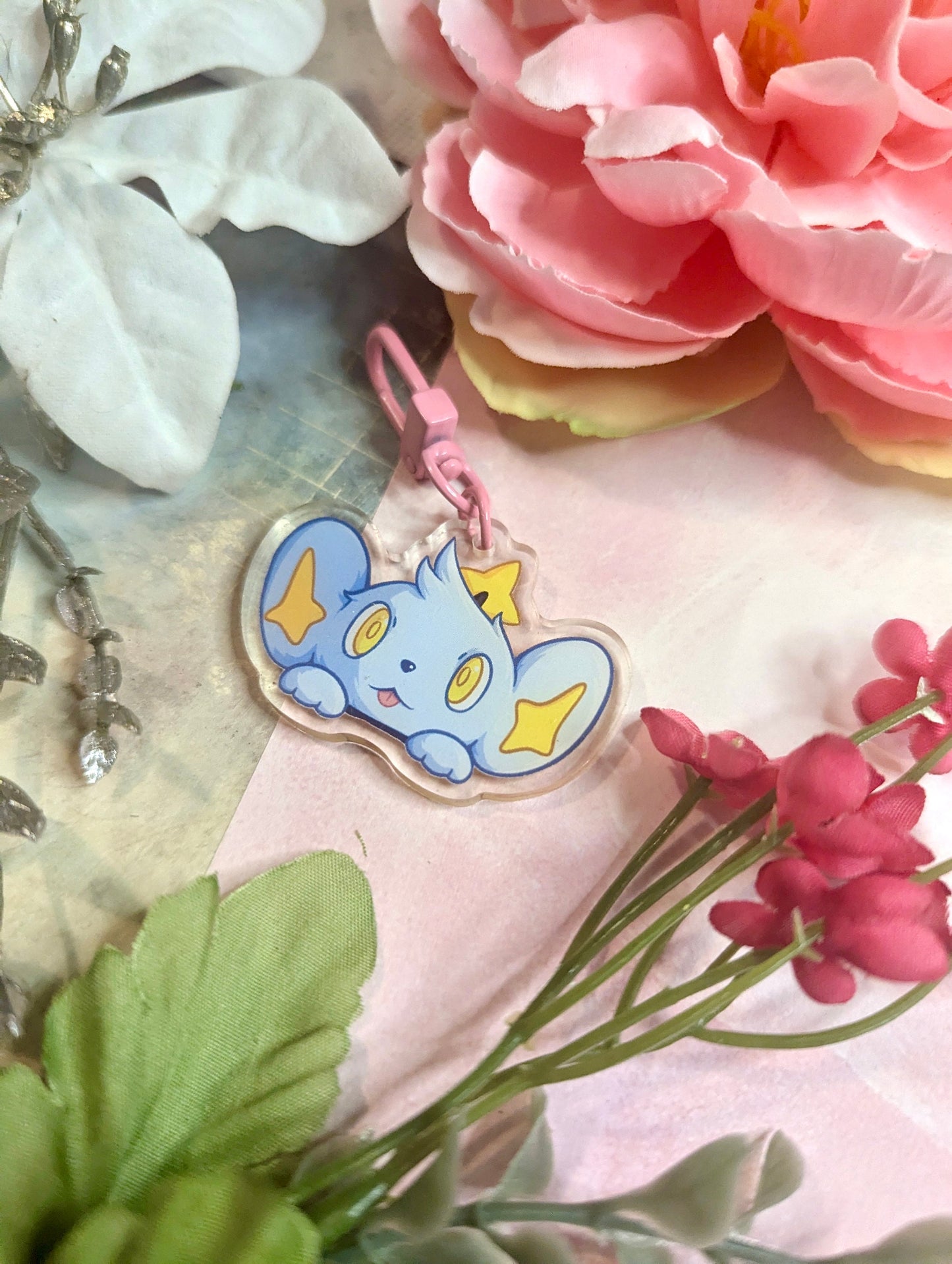 Peeking Charm | 2” Electric Lion Acrylic Keychain | Shiny Video Game Fanart