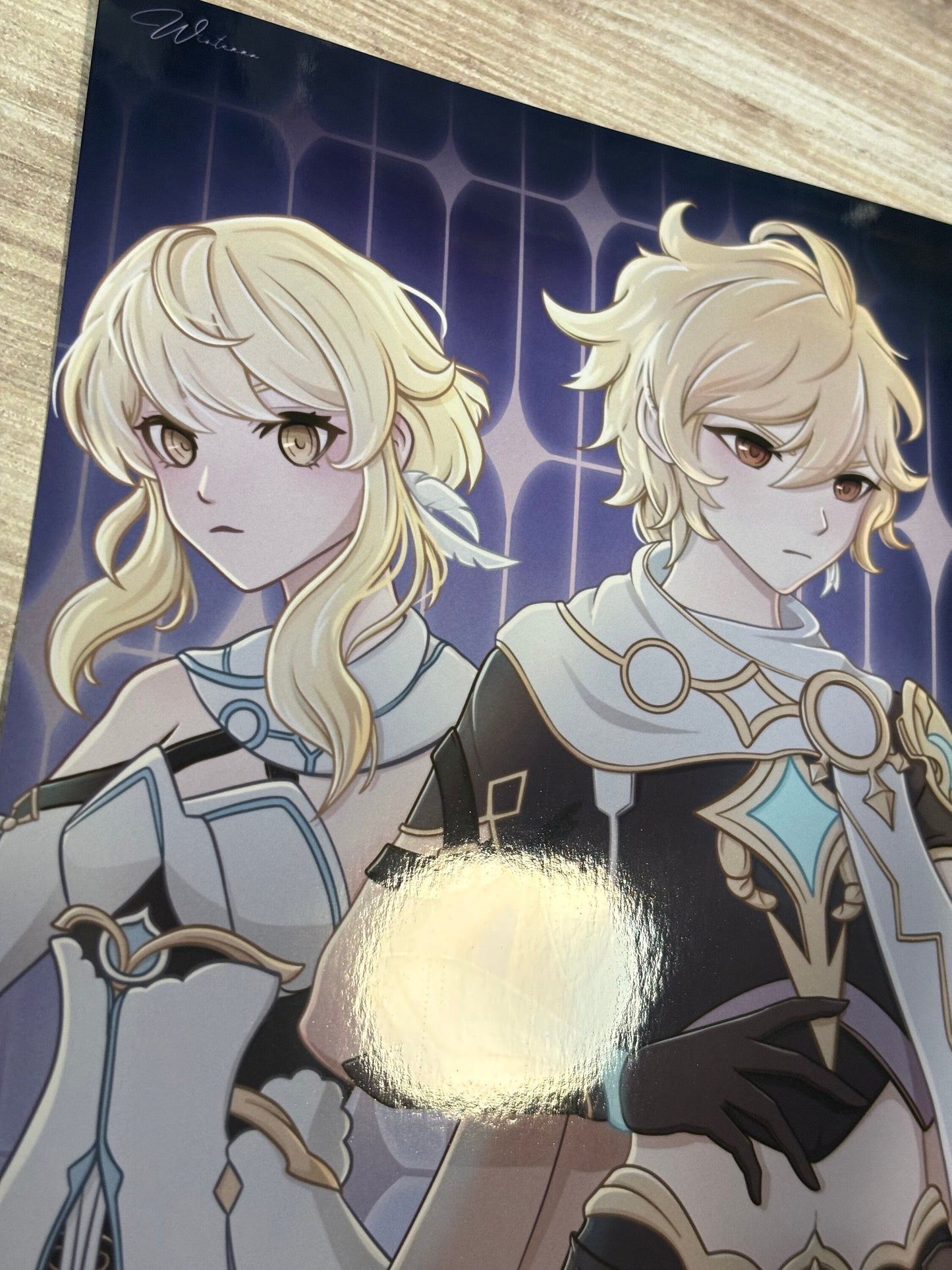 Genshin Impact Traveler Art Print: Aether and Lumine Fanart