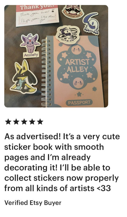 Reusable Sticker Book | A6 Artist Alley Passport Notebook for Sticker Collectors