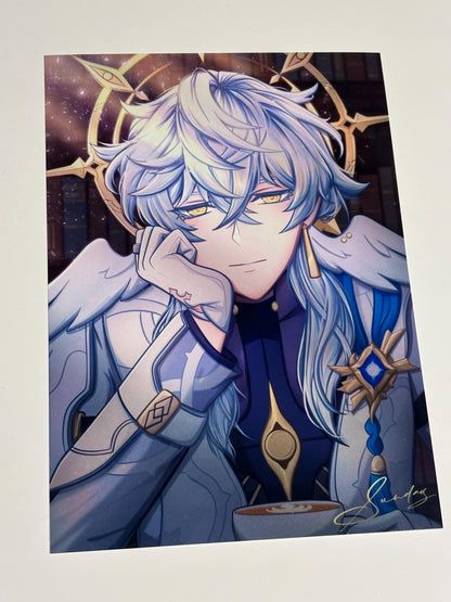 Honkai Star Rail Sunday Art Print: Coffee Fanart (5x7 & 11x17 Inches)