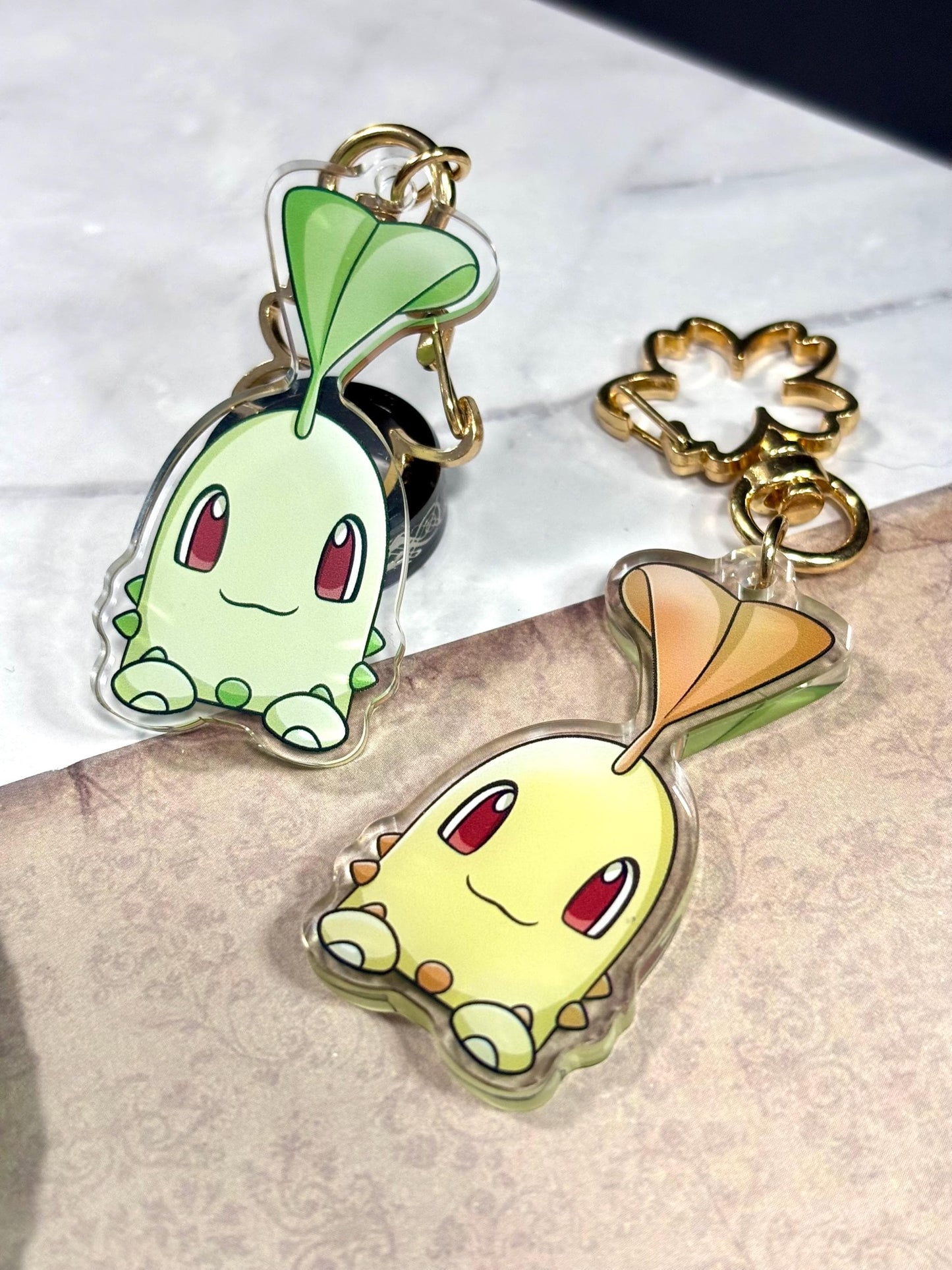 Grass Starter Acrylic Keychain | Double-Sided Normal & Shiny Charm