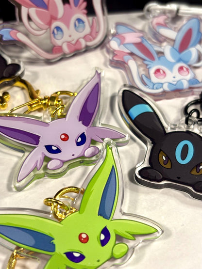 Double-sided Shiny Peeking Vees Acrylic Keychain | Fanart Gifts