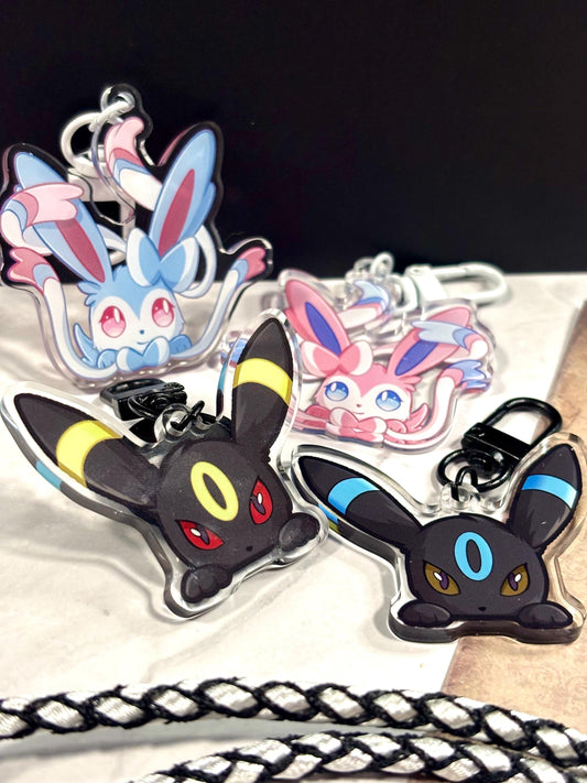 Double-sided Shiny Peeking Vees Acrylic Keychain | Fanart Gifts