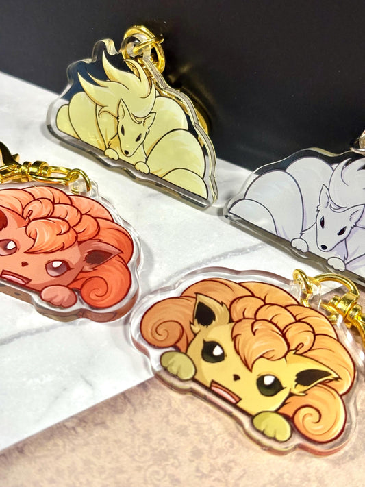 Shiny Double-sided Fox Keychain | 2” Fanart Charm for Bags, Keychains, Switch Cases, or Gifts